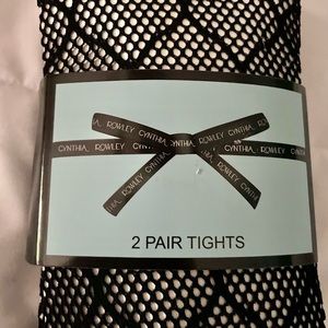 NWT Cynthia Rowley black net tights